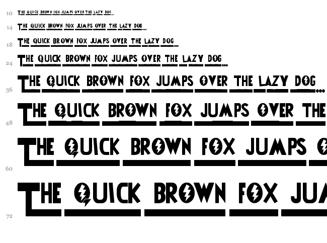 Power Rangers font waterfall